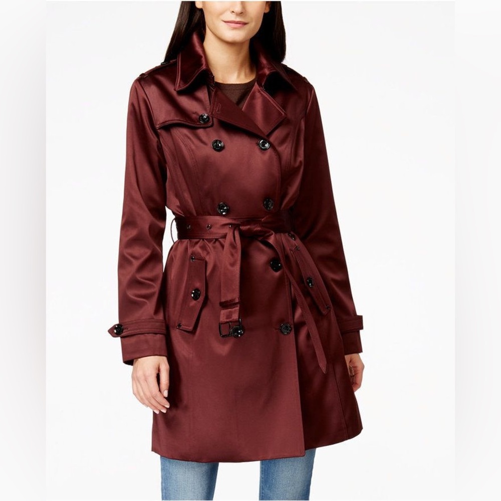 Women's Burgundy Trench Coat